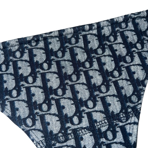 VTG Christian Dior John Galliano Trotter Oblique Logo Cotton Bikini Swimsuit - Picture 9 of 10